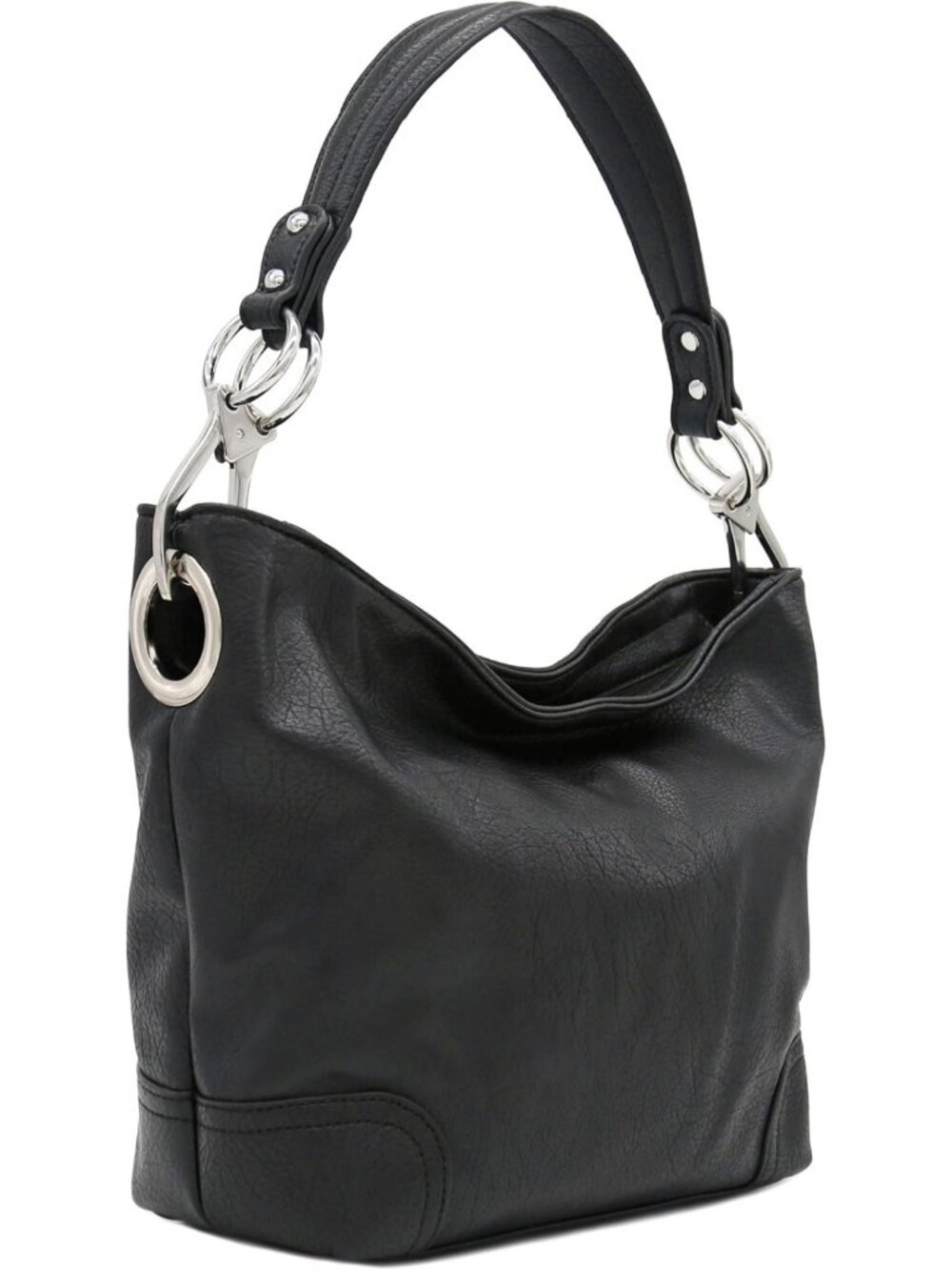 Stylish Hobo Shoulder Bag with Large Snap Hook, Chic Everyday Accessory